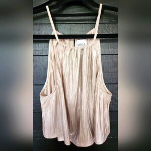 NWT Misa Los Angeles/Saana Halter Crop Top/Champagne/sz Sm